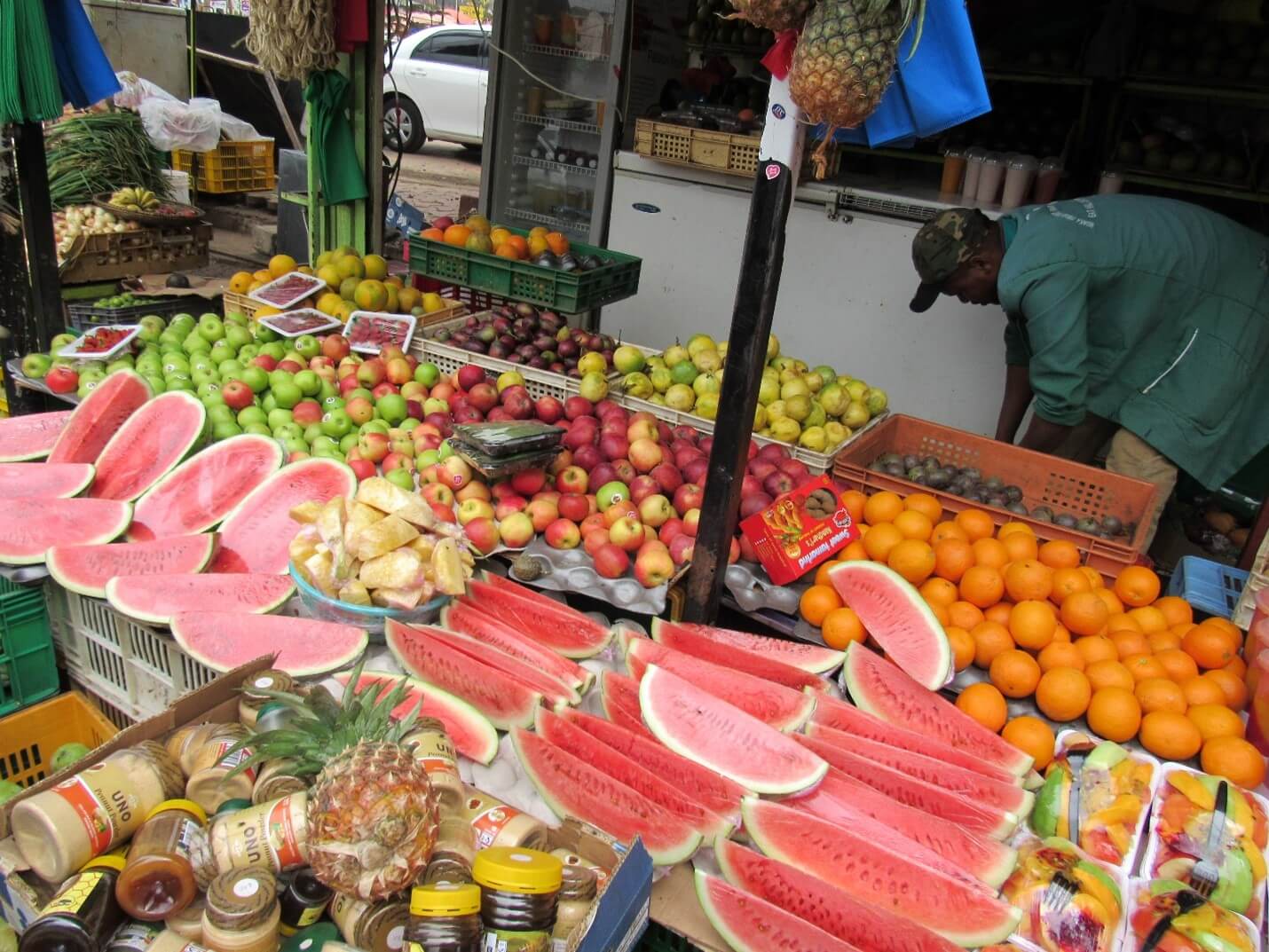 Picha ya soko la vyakula katika mji wa Ruaka, Kenya